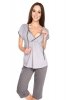 MijaCulture 3 in1 Maternity and Nursing 2-Peace 3/4 Pyjama Set 4117/M77 Grey